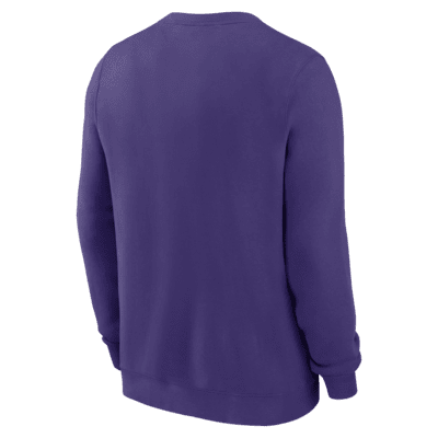 Sudadera de cuello redondo sin cierre universitaria Nike para hombre LSU Tigers Legacy Classic Arch Over Logo