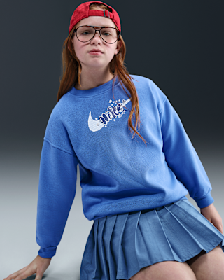 Детские Nike Sportswear Club Fleece Big Kids' (Girls') Crew-Neck Top