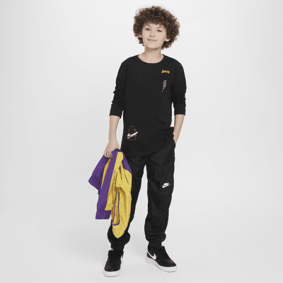 T-shirt à manches longues Nike NBA Los Angeles Lakers Courtside Max90 pour ado (garçon)