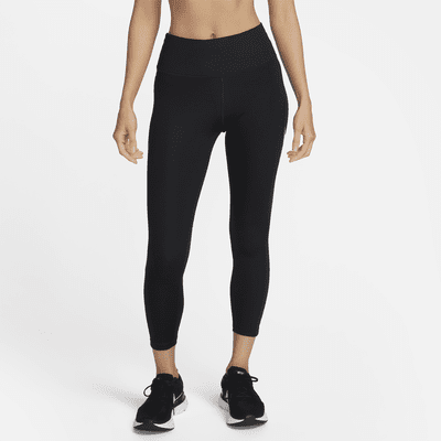 Nike Women's Dri-FIT Fold-Over Waist 7/8 Leggings DD4052-010 Black