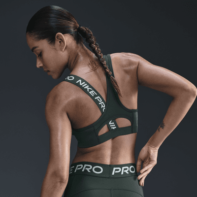 Nike Pro Swoosh Asimetrik Orta Destekli Pedli Kadın Spor Sütyeni