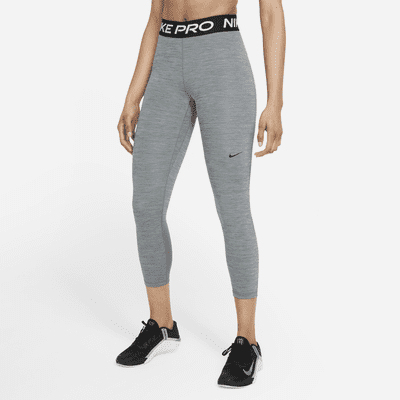Nike Pro Women's Mid-Rise Leggings (Medium, Black/Heather/White)