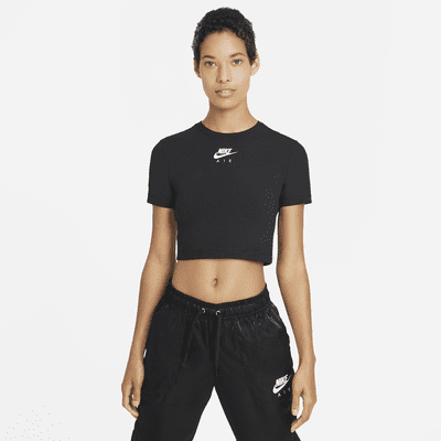 black and white nike crop top