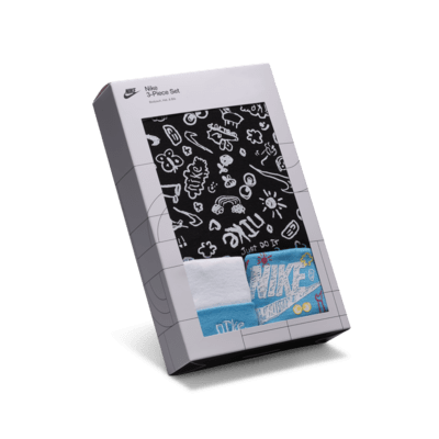 Σετ τριών τεμαχίων με ολόσωμο κορμάκι Nike "Just Doodle It" 3-Piece Boxed Set για βρέφη