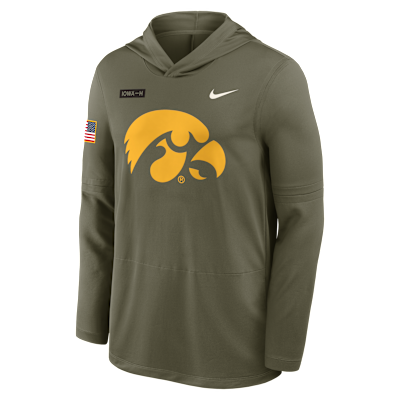 Iowa 2025 Military Appreciation Men's Nike Dri-FIT College Long-Sleeve Hooded Top