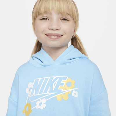 Sudadera con gorro y gráficos para niños pequeños Nike Floral Fleece