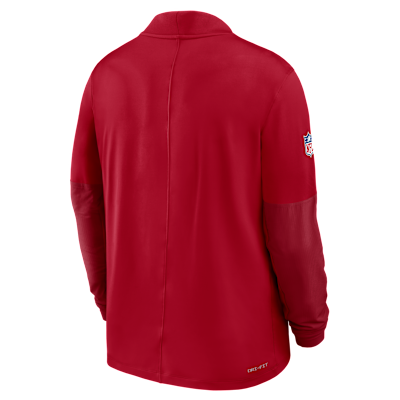 Playera Nike Dri-FIT de la NFL de medio cierre para hombre Atlanta Falcons Feel the Pressure