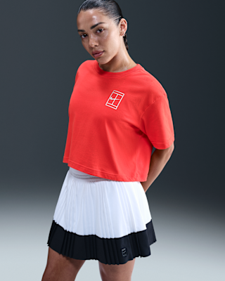 Женская футболка Nike Slam Dri-FIT Short-Sleeve Cropped Tennis для тенниса