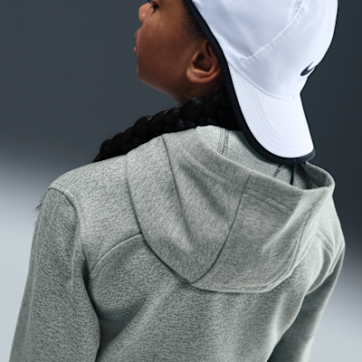 Sudadera con gorro Dri-FIT de cierre completo para niña talla grande Nike Pro Fleece