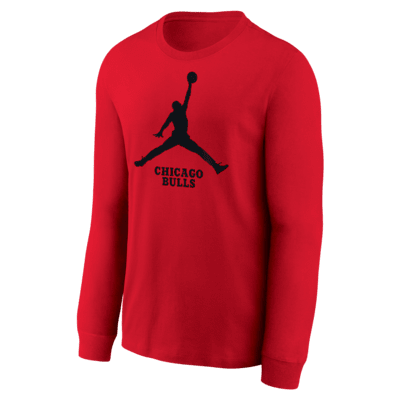 Playera de manga larga Jordan de la NBA para niños talla grande Chicago Bulls Essential