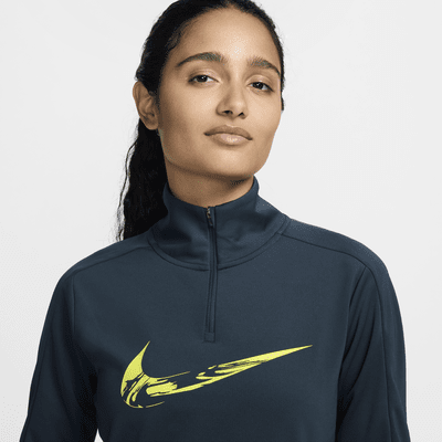 Capa intermedia de correr Dri-FIT con cierre de 1/4 para mujer Nike Swoosh