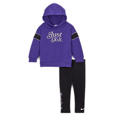 Conjunto de sudadera con gorro sin cierre y leggings para bebé (12 a 24 meses) Nike Varsity Prep