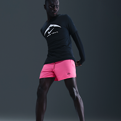 Shorts de correr Dri-FIT ADV de 13 cm con forro de ropa interior para hombre Nike Trail Second Sunrise