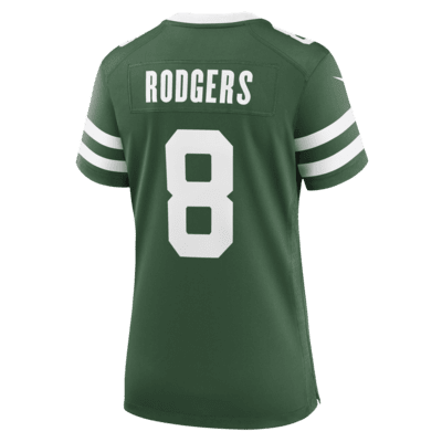 Jersey de fútbol americano Nike de la NFL Game para mujer Aaron Rodgers New York Jets