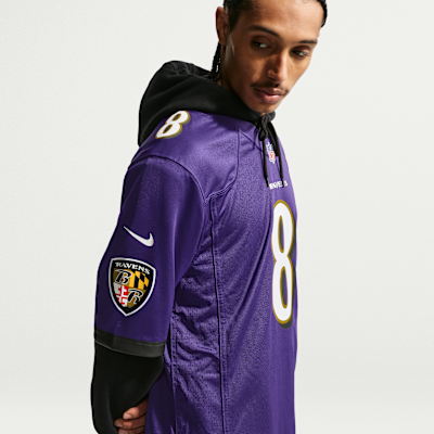 Jersey de juego Nike para hombre Lamar Jackson Baltimore Ravens