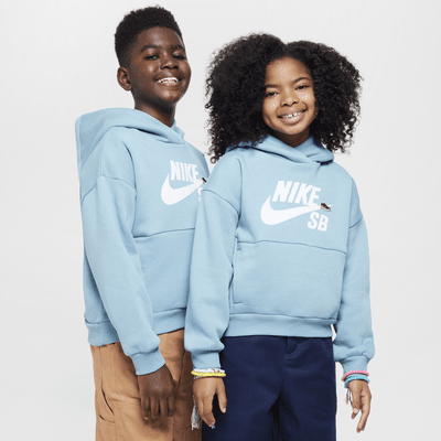 Volnější mikina Nike SB Icon Fleece EasyOn s kapucí pro větší děti