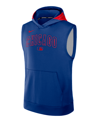 Мужское худи Chicago Cubs Authentic Collection Men’s Nike Dri-FIT MLB Sleeveless Pullover Hoodie