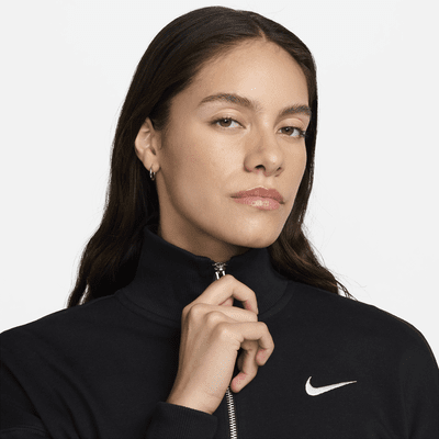 Sudadera de French Terry oversized cropped de cierre de 1/4 para mujer Nike Sportswear Phoenix Fleece