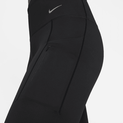 Nike Go leggings i full lengde med fast støtte, høyt liv og lommer til dame 