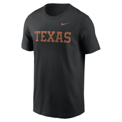 Playera universitaria Nike para hombre Texas Longhorns Primetime Evergreen Wordmark