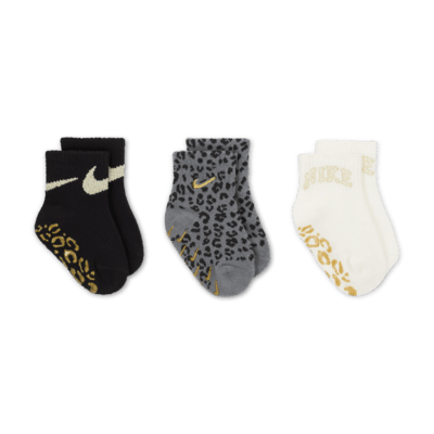 Nike Swoosh Spirit Baby Gripper Socks (3 Pairs)