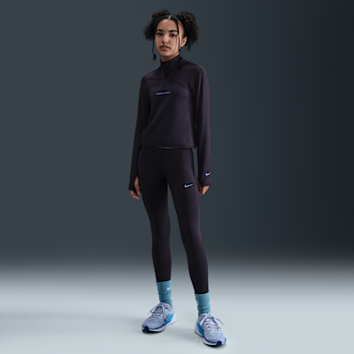 Nike Pro Parte de arriba de manga larga Therma-FIT con media cremallera - Niña