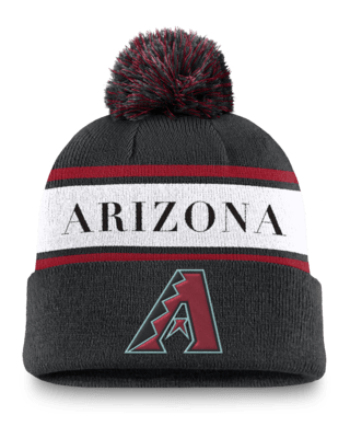 Мужские  Arizona Diamondbacks Team Stripe Peak Nike MLB Cuffed Pom Beanie