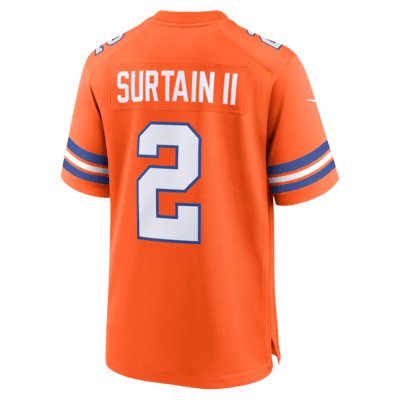 Jersey de fútbol americano Nike de la NFL Game para hombre Patrick Surtain II Denver Broncos