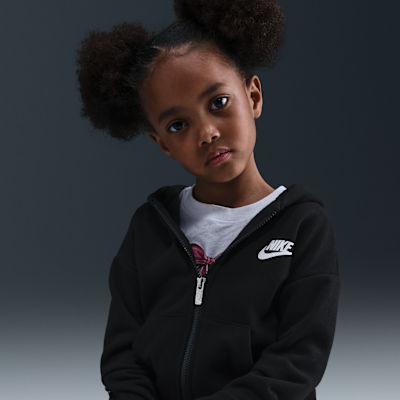 Bluza z kapturem i zamkiem na całej długości dla małych dzieci Nike Sportswear Club Fleece