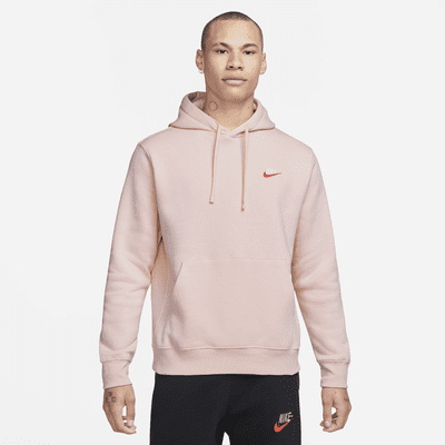 nike men's sportswear club fleece hoodie pink