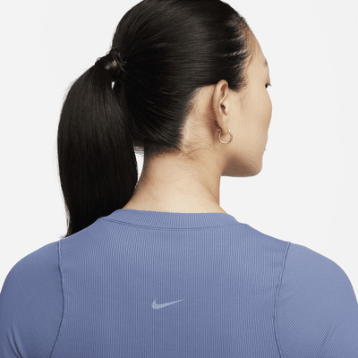 Nike Zenvy 羅紋女款 Dri-FIT 短袖短版上衣