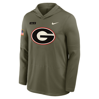 Georgia 2025 Military Appreciation Men's Nike Dri-FIT College Long-Sleeve Hooded Top