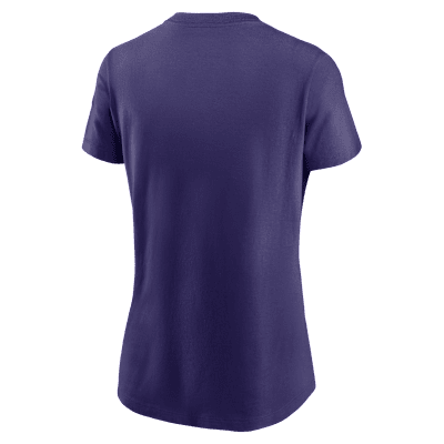 Playera universitaria Nike para mujer Clemson Athletic Prep Arch Local Script