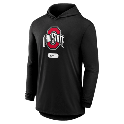 Playera de manga larga universitaria Nike Dri-FIT con gorro para hombre Ohio State Buckeyes