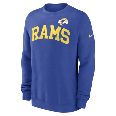 Sudadera sin cierre de cuello redondo Nike de la NFL para hombre Los Angeles Rams Club