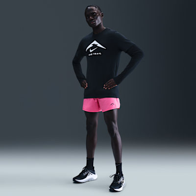 Shorts de correr Dri-FIT ADV de 13 cm con forro de ropa interior para hombre Nike Trail Second Sunrise