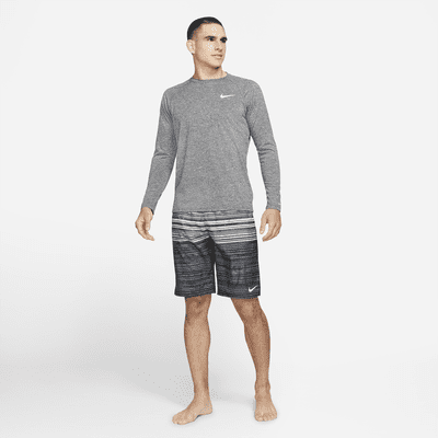 Nike Camiseta Hydroguard de natación de manga larga de tela jaspeada para hombre