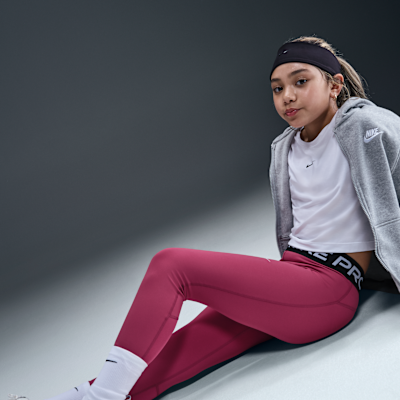 Nike Pro Leggings mit mittelhohem Bund (Mädchen)