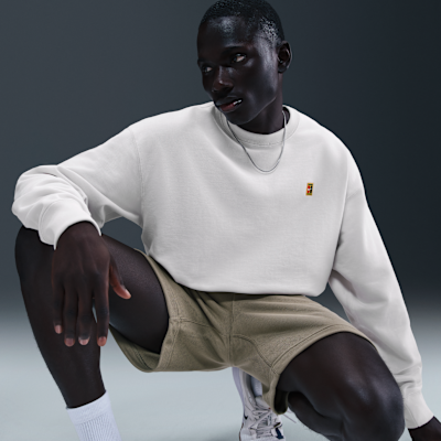 Męska bluza z dzianiny dresowej z okrągłym dekoltem NikeCourt