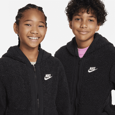 Hoodie de inverno com fecho completo Nike Sportswear Club Fleece Júnior