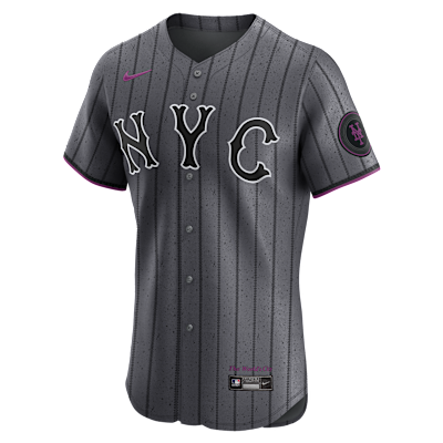 Jersey Nike Dri-FIT de la MLB Elite para hombre Francisco Lindor New York Mets City Connect