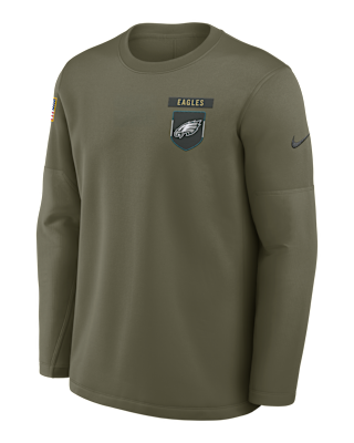 Мужские  Philadelphia Eagles Salute to Service Sideline Triumphant Win Coach Nike NFL Pullover Crew