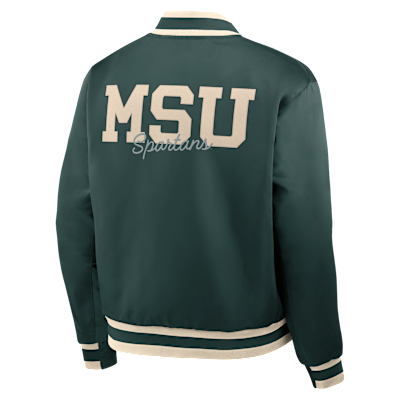 Michigan State Legacy Men's Nike College Full-Snap Bomber Jacket