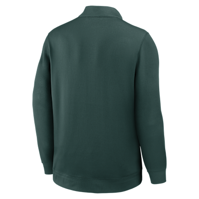 Playera de manga larga universitaria Nike Dri-FIT de medio cierre para hombre Michigan State Coaches