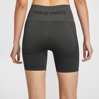 กางเกงปั่นจักรยานขาสั้นเอวสูง 5 นิ้วผู้หญิง Dri-FIT Nike Pro ไร้ตะเข็บ