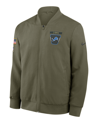 Мужская куртка Detroit Lions Salute to Service Sideline Nike NFL Full-Zip Bomber
