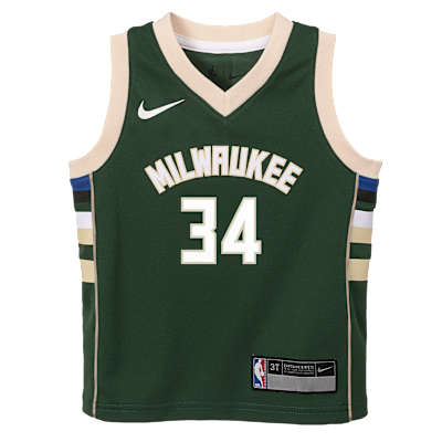 Giannis Antetokounmpo Milwaukee Bucks Icon Edition Toddler (2T) Nike NBA Swingman Jersey