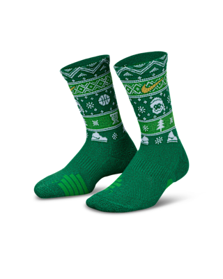 Unisex носки Nike Little Kids' Dri-FIT Holiday Elite Crew Socks
