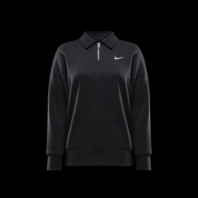 เสื้อโปโลซิปสั้นโอเวอร์ไซส์ผู้หญิง Nike Sportswear Phoenix Fleece