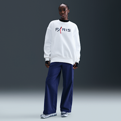 Sweat oversize à col ras-du-cou Nike Football Paris Saint-Germain Phoenix Fleece pour femme
